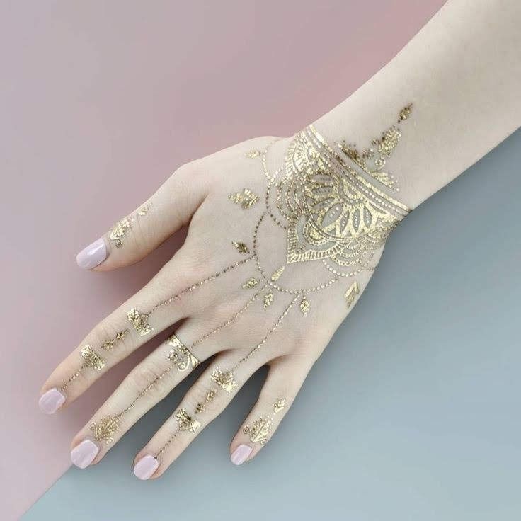 Gold Henna Design