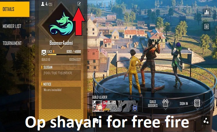 op shayari for free fire