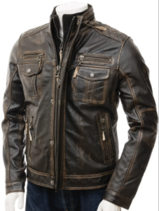 Distressed Leather Jacket