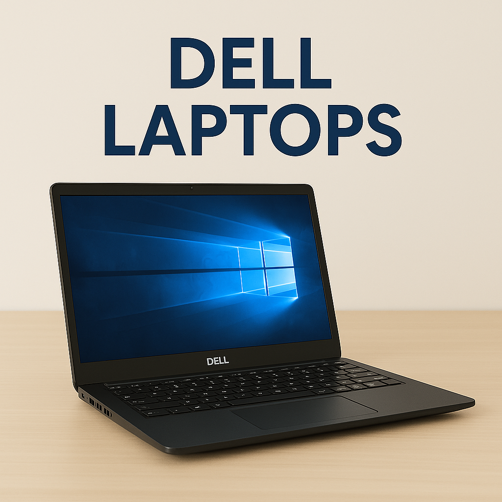 Dell Laptop on Wooden Desk