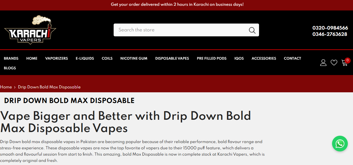 Dripdown boldmax flavours in Pakistan