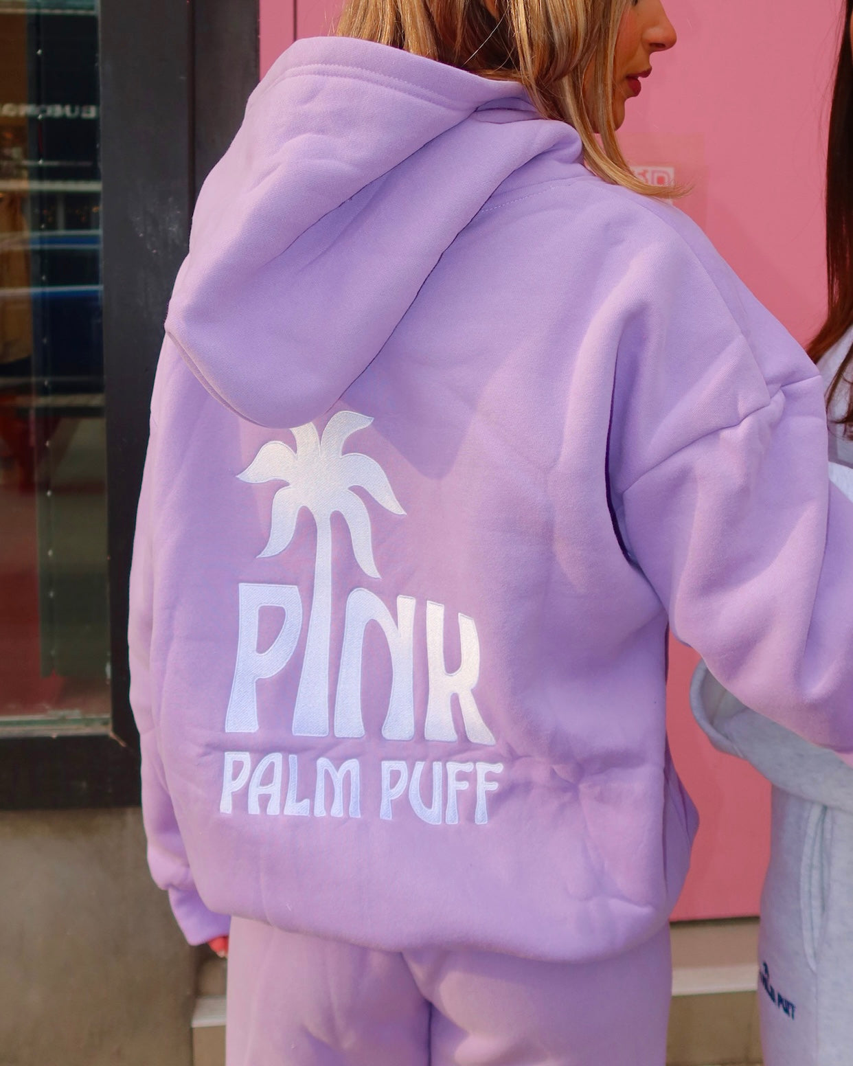 Pink Palm Puff Hoodie – Cozy, Stylish & Made for Every Day