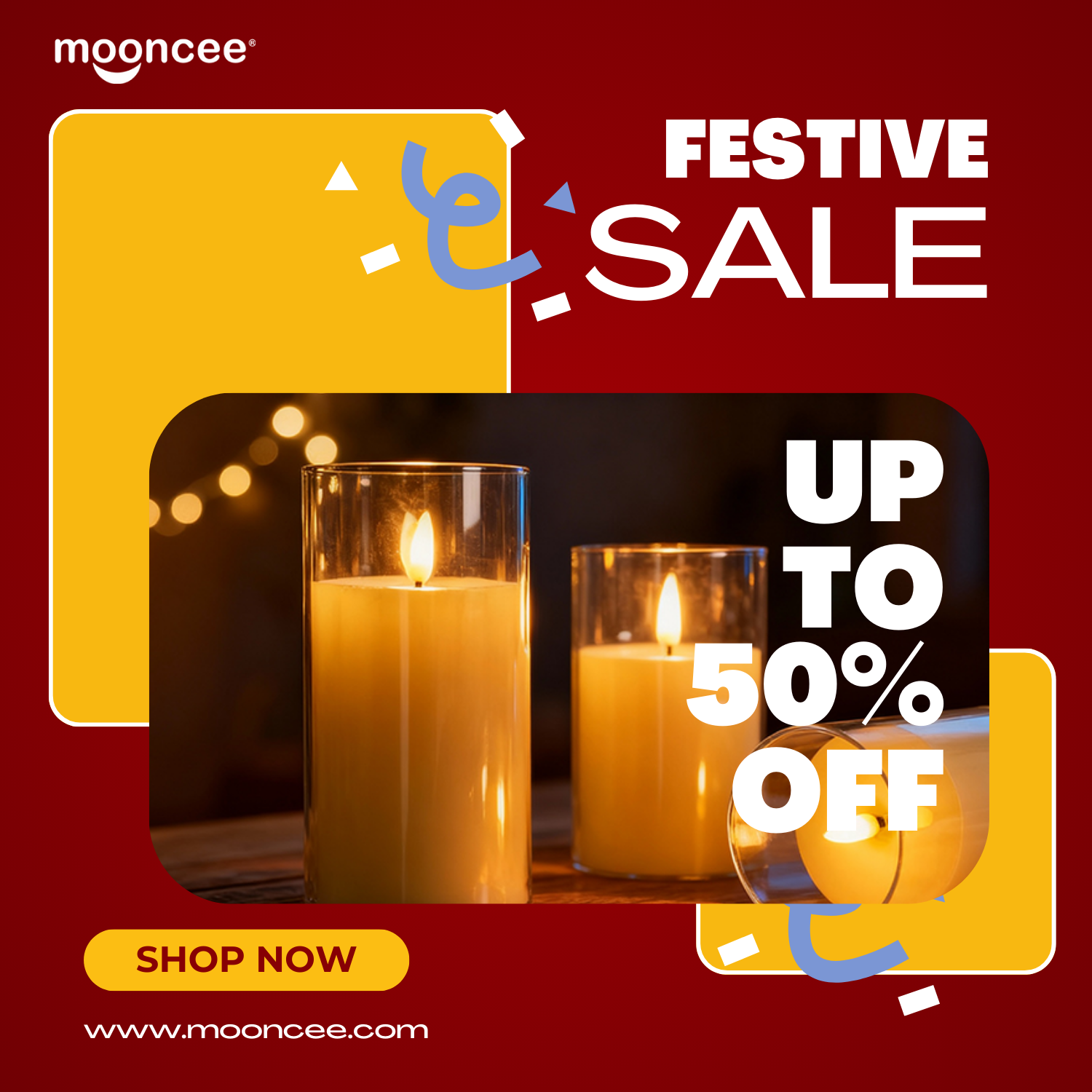 Mooncee LED Candle Light Collection — Flameless Pillars & Decor Lights