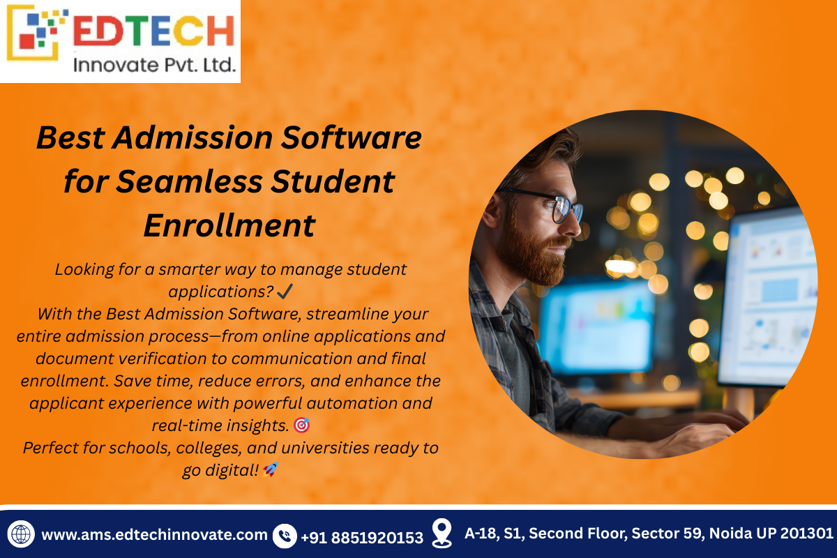 Online admission management software dashboard showing student application process and digital enrollment system