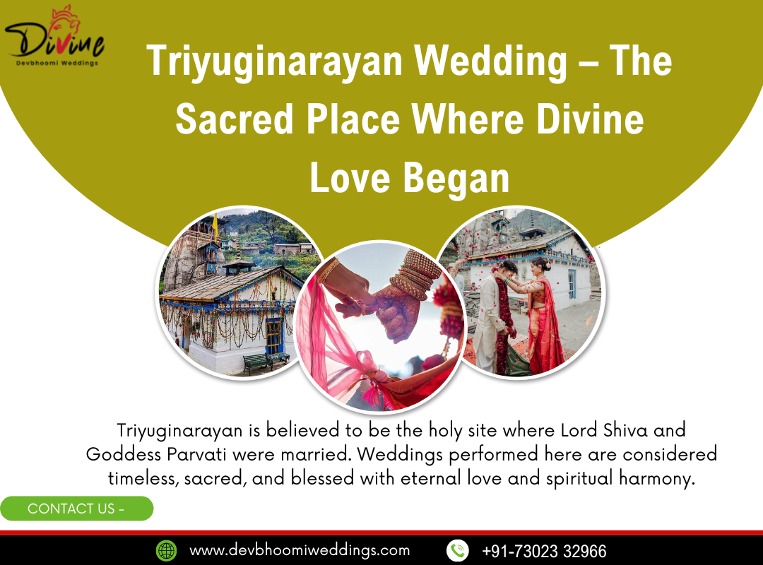 A couple performing sacred rituals at Triyuginarayan Temple, Uttarakhand surrounded by Himalayan mountains, perfect for a destination wedding in India.