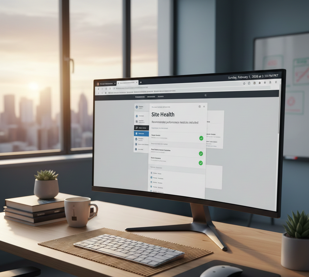 A computer on a table