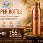 Copper Bottle, Hammered Copper Bottle, Tamba Water Bottle, Copper Bottle 1000 ML, Hammered Copper Tamba Water Bottle 1000 ML, Pure Copper Hammered Water Bottle, Hammered Copper Bottle, Tamba Water Bottle 1 Litre, Pure Copper Bottle India, Ayurvedic Water Bottle, Copper Bottle Benefits, MysticWrap Copper Bottle