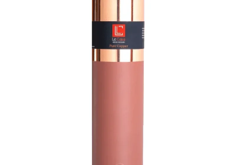 Copper Water Bottle, Eco-Friendly Hydration, Greek Terracotta Design, Leak-Proof Bottle, Pure Copper Benefits