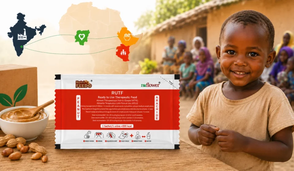 RUTF manufacturers India, child malnutrition Africa, Severe Acute Malnutrition, therapeutic food supply, UNICEF-accredited RUTF, CMAM program, Nigeria Kenya Ethiopia nutrition