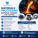 casting materials, forging ingots, alloy steel casting, stainless steel casting, S.G. iron, plain carbon steel, heavy engineering castings, Materials Processing, Material grades for casting