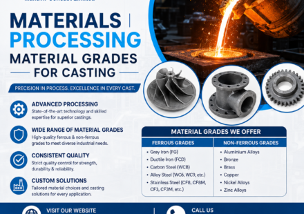 casting materials, forging ingots, alloy steel casting, stainless steel casting, S.G. iron, plain carbon steel, heavy engineering castings, Materials Processing, Material grades for casting