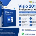 Visio 2019 Professional key, Visio lifetime license, Visio 1 PC activation, Microsoft Visio 2019 download, Visio product key, diagram software, Visio professional license