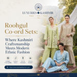 Roohgul Co-ord Sets, Luxury Kashmiri Handcrafted Sets, Kashmiri Fashion, Kashmiri Embroidery clothing, kashmir clothing, kashmiri fashion trends, Kashmiri products , Kashmiri handcrafted sets, Kashida embroidery co-ord, luxury ethnic co-ord set, Luxuries of Kashmir, handcrafted fashion India , luxury ethnic co-ord sets co-ord sets for women kurta co-ord set palazzo co-ord set sharara co-ord set embroidered co-ord set designer ethnic wear premium ethnic co-ord buy co-ord set online free shipping